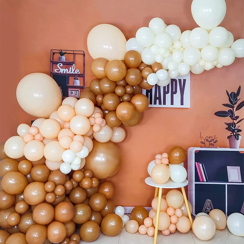 

177 шт. коричневый воздушный шар гирлянда арка комплект ретро нейтральный телесный шар детский душ день рождения джунгли сафари тематическа...