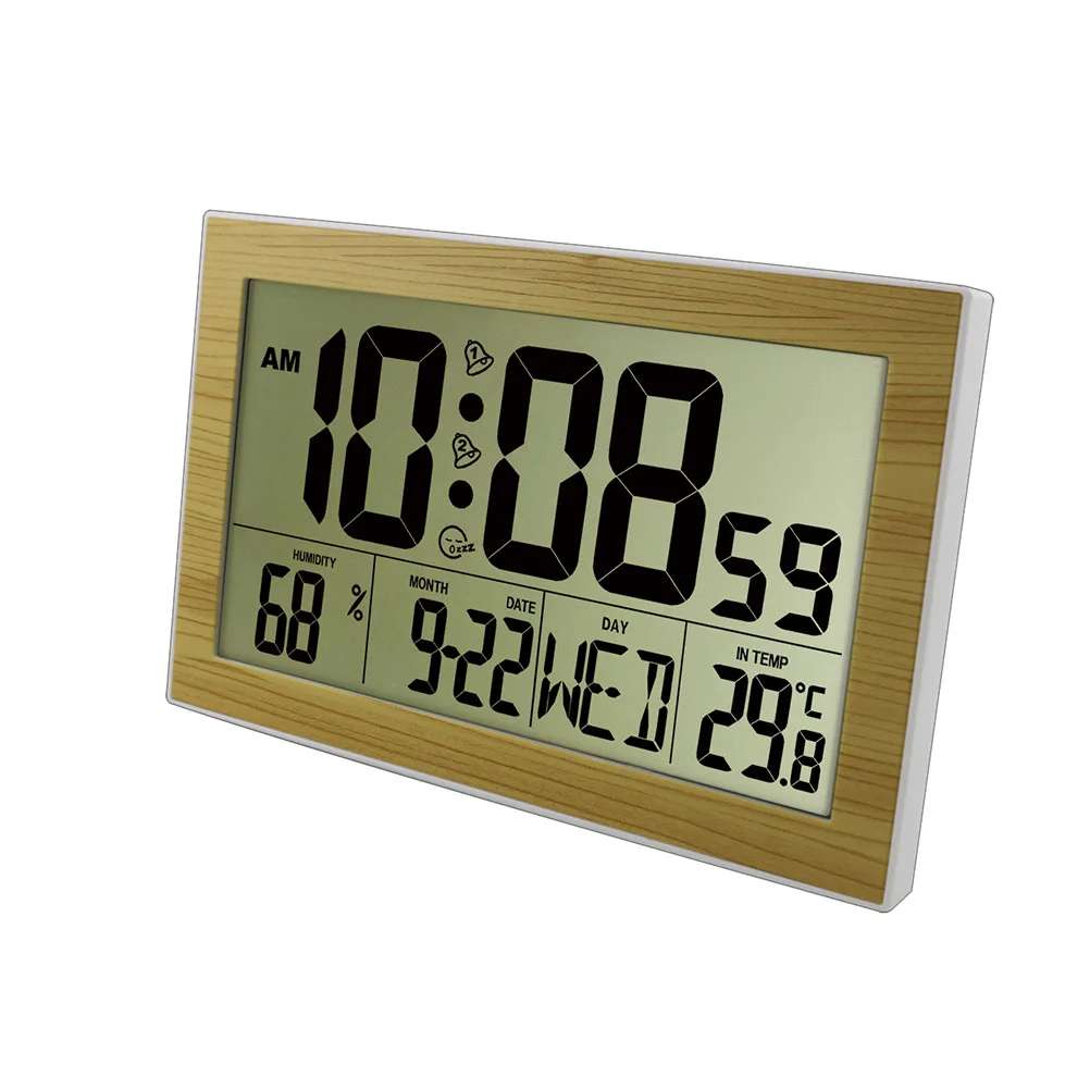 

Clock Alarm Digital Electronic Clocks Wall Bedside Wooden Desk Bedroom Led Tabledesktop Largemounted Small Non Ticking Mute