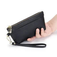 new lady portable trapezoid handbag removable wrist strap style full grain women coin purses lipsticks tissue small items holder