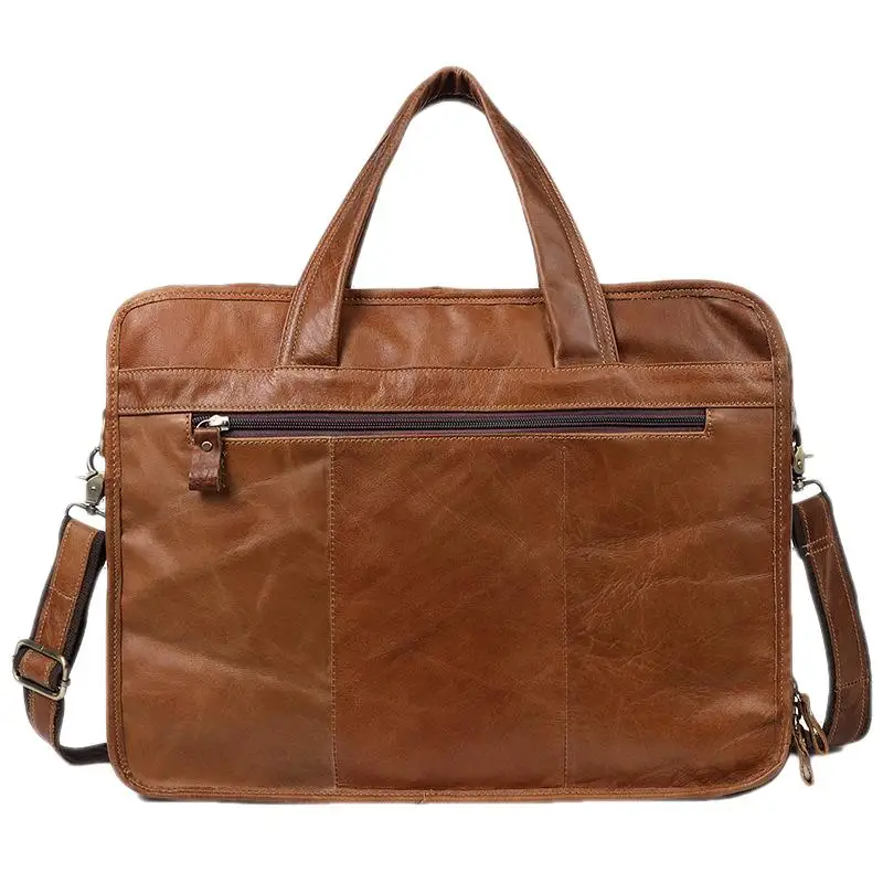 Luxury Genuine Cow Leather Men Briefcase Large Capacity Multi-Function Handbag Office Laptop Bag Male Shoulder Messenger Bag
