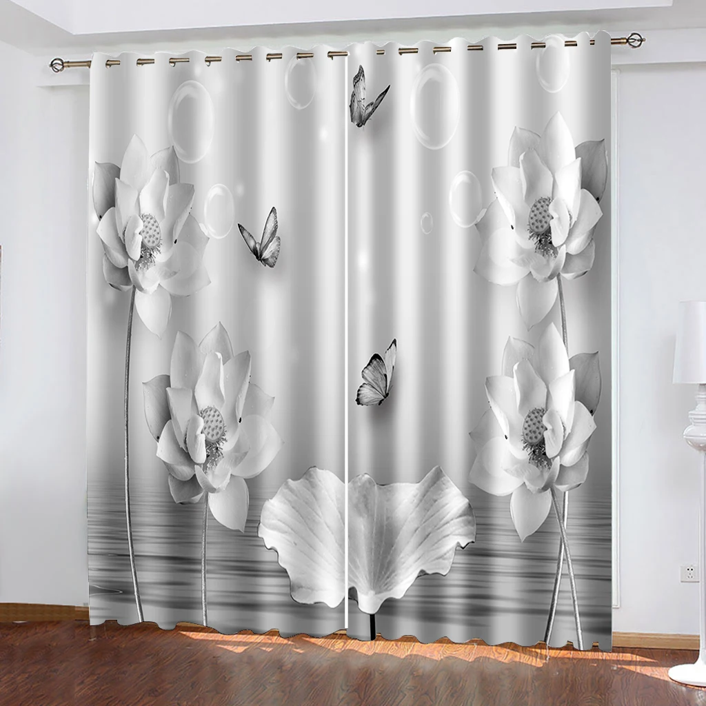 Роскошные плотные 3D оконные шторы для гостиной серые занавеска с принтом