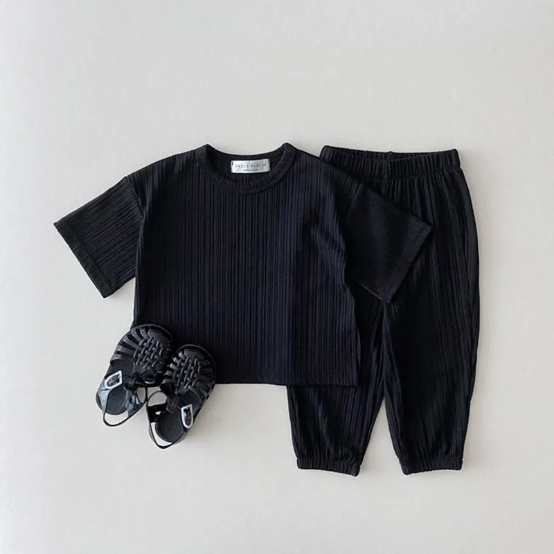 

Summer baby children's clothing simple and comfortable casual short-sleeved suit baby home clothes two-piece set