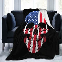 flannel bed blanket soft warm sheet sofa towel quilt black sugar bone american flag theme 6080 inch ins wind hip hop pop