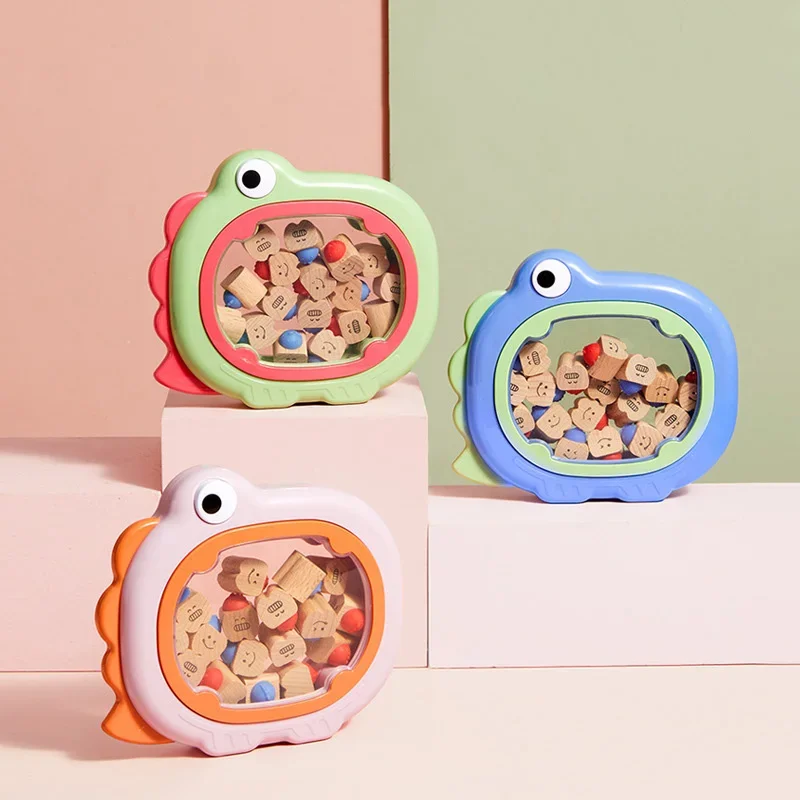 Деревянная коробка детский дневной бокс для зубов с рисунком динозавра