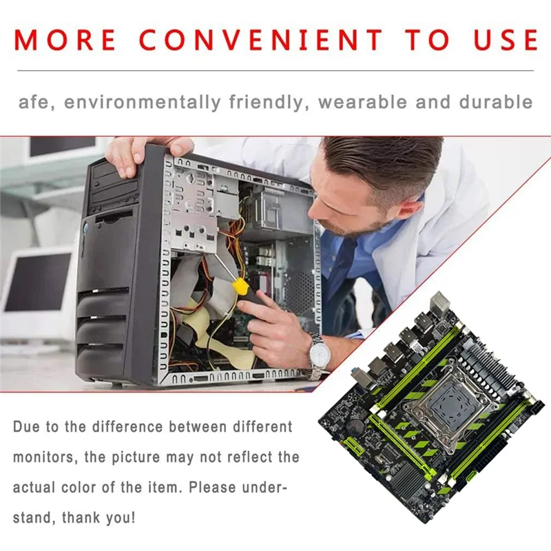 Материнская плата X79G + кабель SATA рамка LGA2011 4XDDR3 слот RECC M.2 NVME PCI-E X16 6XUSB2.0 SATA3.0