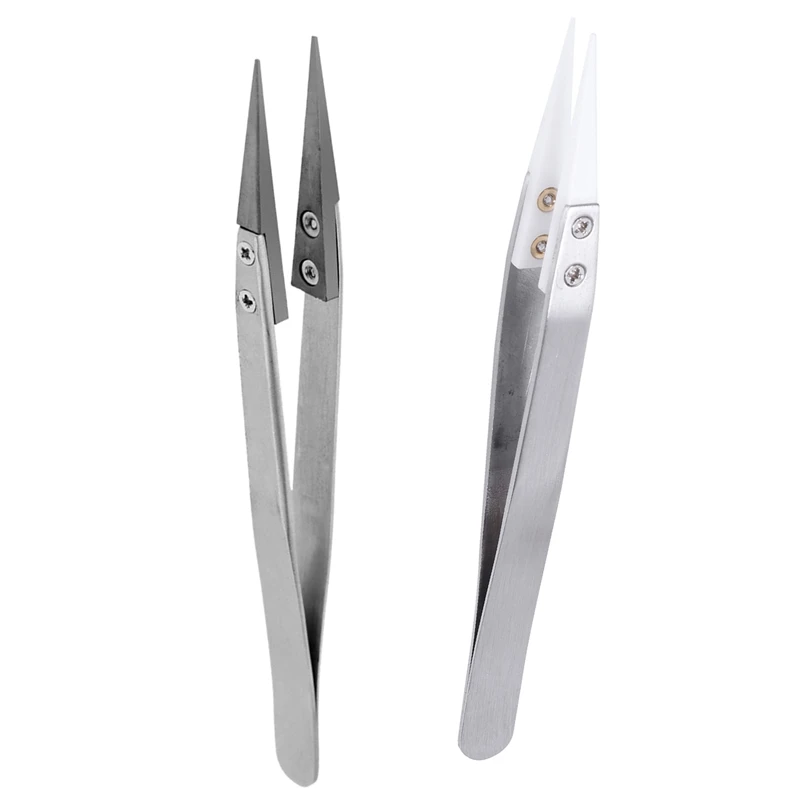 

2 шт., керамические пинцеты с ручкой из нержавеющей стали