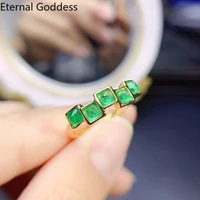 natural emerald ring 925 silver cute design simple and generous ring boutique jewelry sterling silver ring 44mm 5pcs luxury