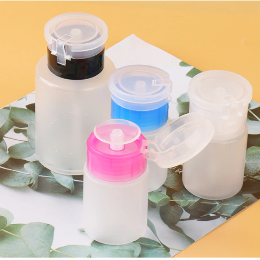 

2pcs/set (60ML+120ML) Plastic Makeup Remover Bottling Nail Polish Tool Portable Nail Polish Remover Press Bottle Makeup Tools