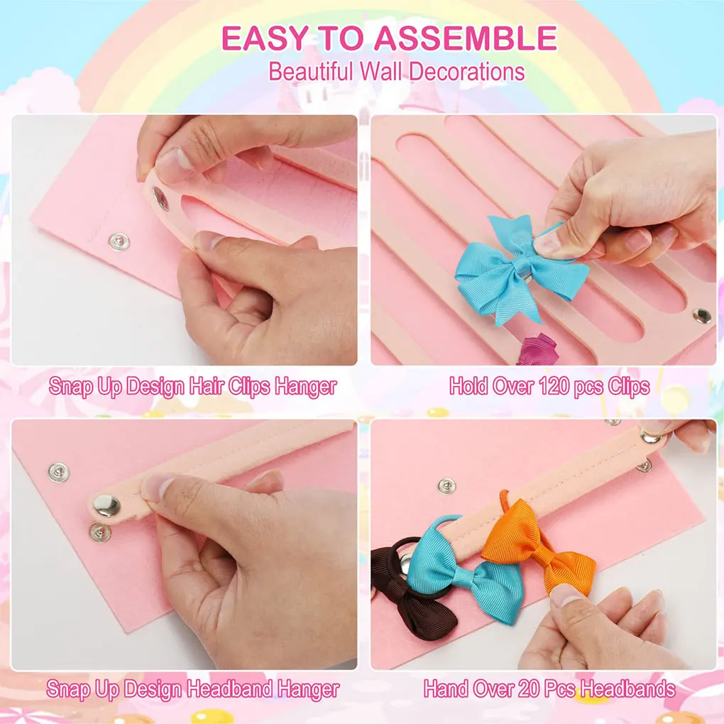 

Headband Holder Felt Hairpins Hair Clips Storage Closet Hanger Household Hanging Headdress Organizer Newborn Gifts