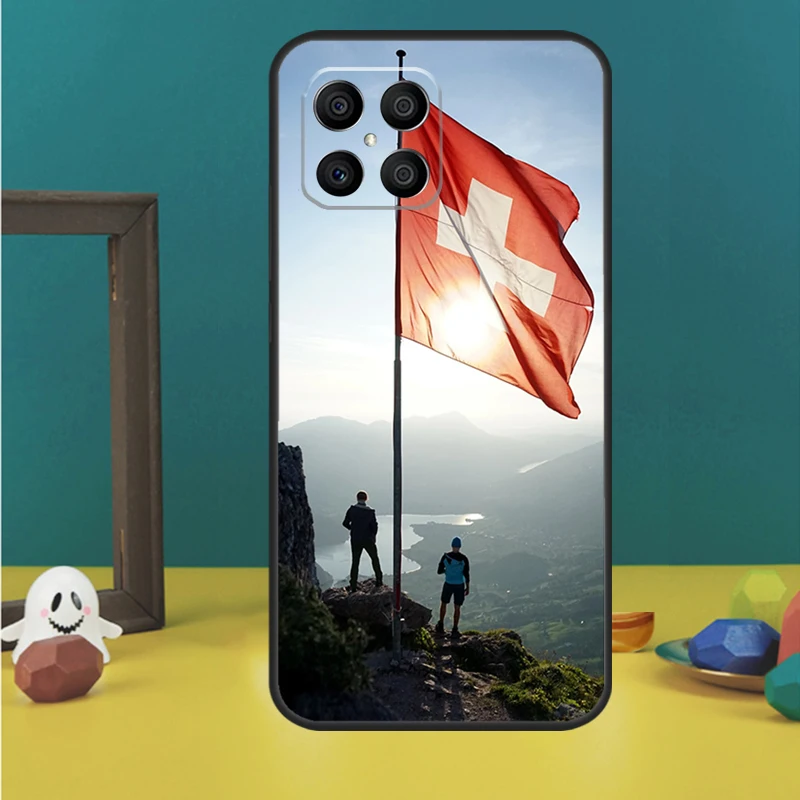 Фото Чехол с флагом Швейцарии для Honor X9a X8a X8b X9b X9c X8 X9 50 70 90 Lite Honor 200 Lite Magic 7 5 6 Pro Cover №2