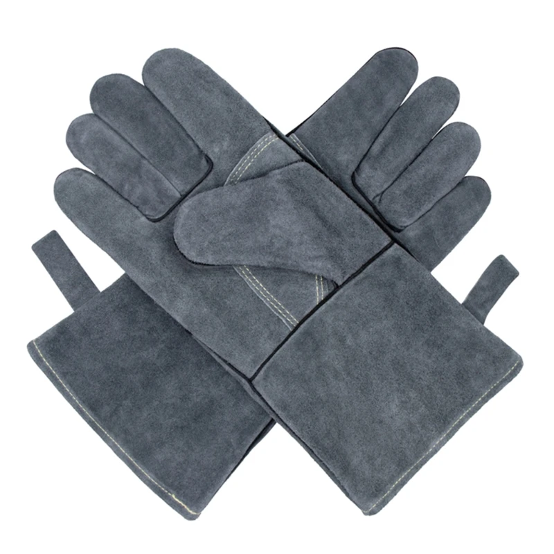 

M6CF 14-inch Leather Welding Anti Scalding Gloves for BBQ Oven Grill Fireplace TIG MIG Heat & Fire Resistant Gloves Soft
