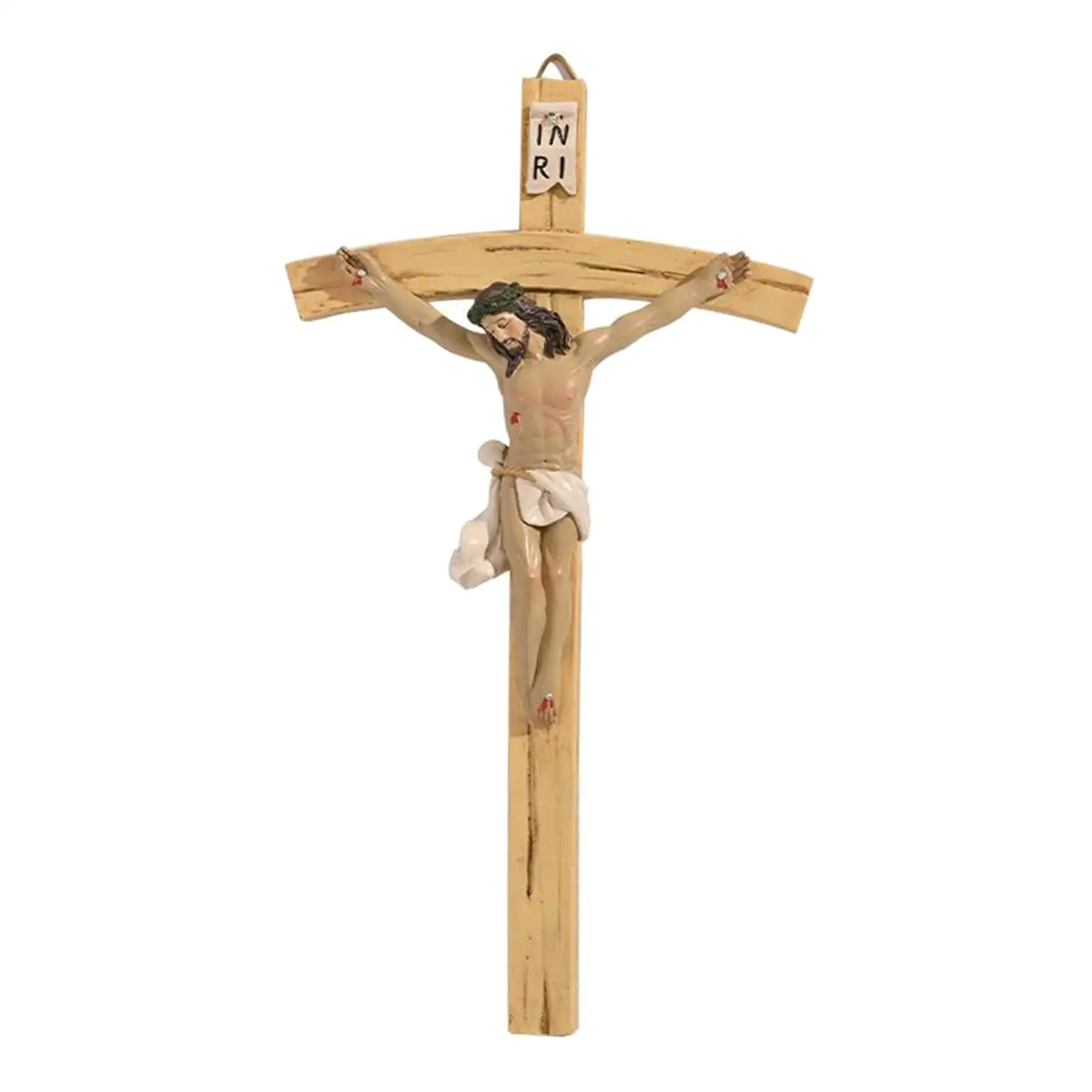 

8.7 "Vintage Like Wood Resin Wall Crucifix Hand-carved Holy Gifts