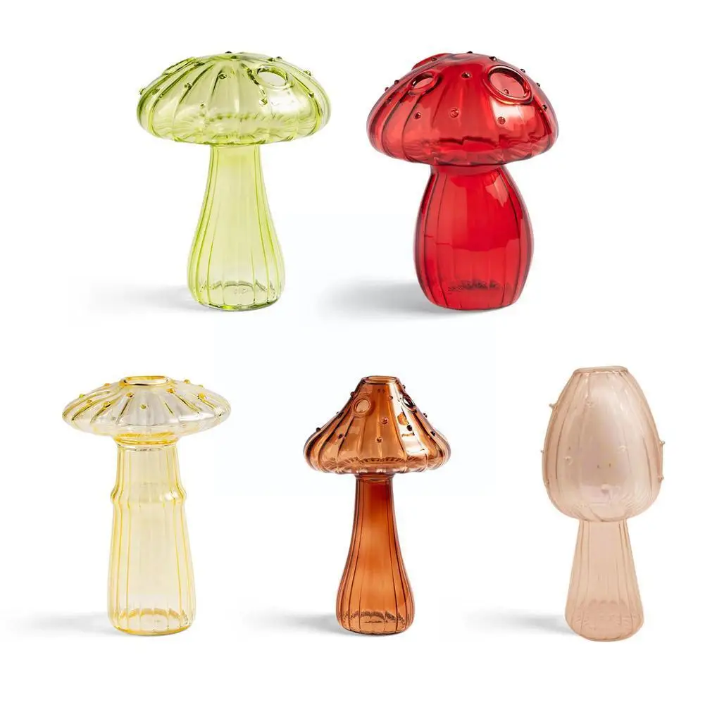 

Стеклянная ваза с грибами, бутылка для ароматерапии, креативное домашнее простое украшение для цветов, гидропонный стол J8P6