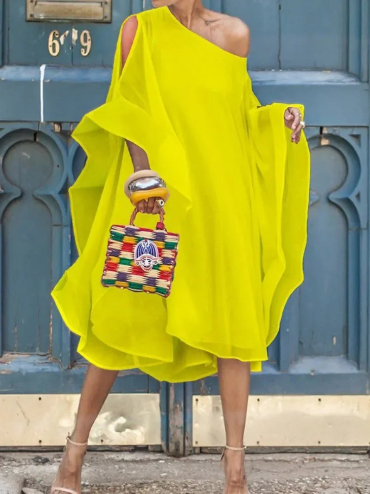 Uoozee летнее женское платье с открытыми плечами новинка 2024 модное асимметричное