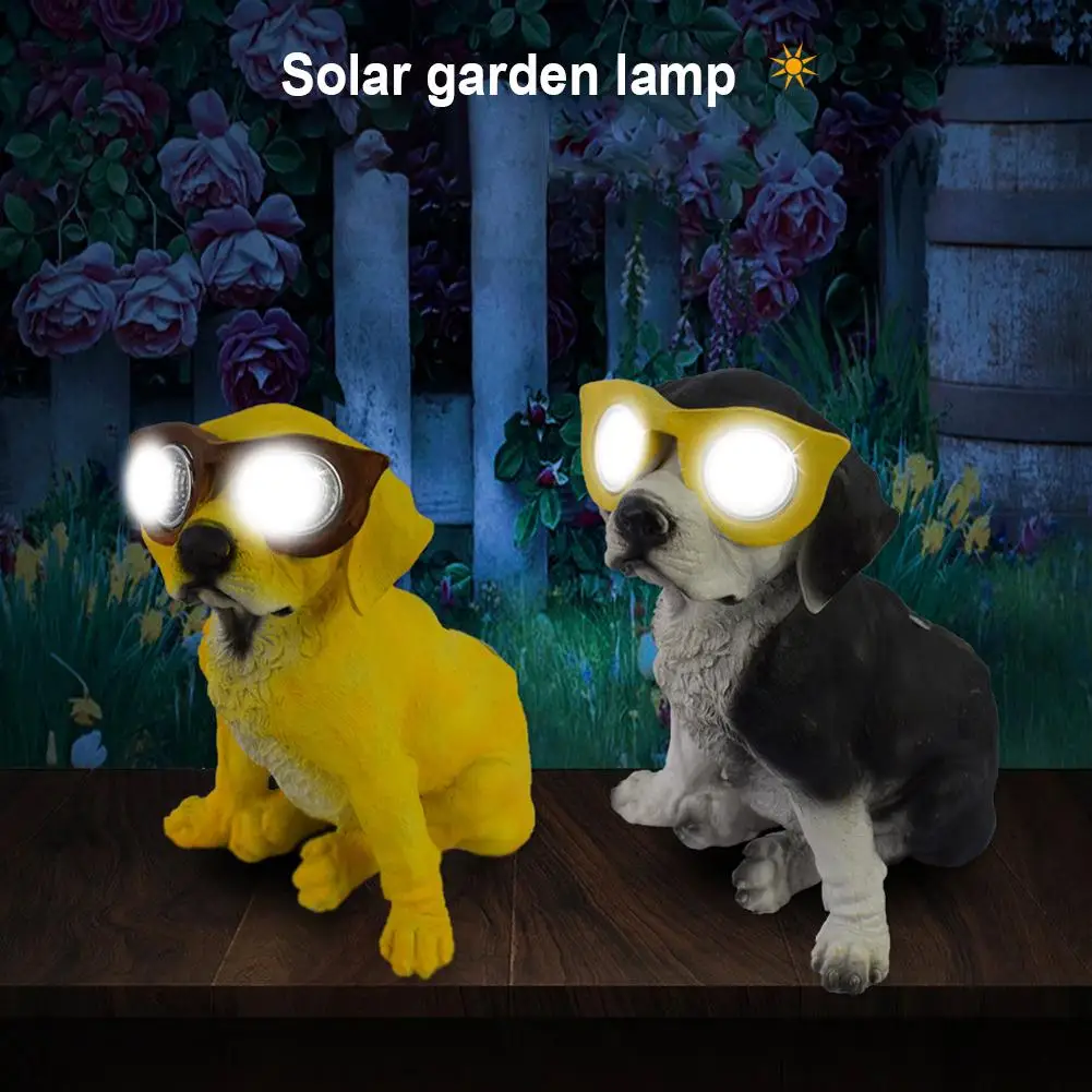 

Solar Dog Statues Lamp Figurines Ornaments Resin Crafts Atmosphere-lights For Home Garden Outdoor Yard Decoration Lawn Light