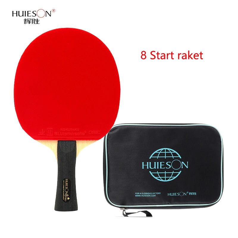 

Huisheng Professional 8-Star Table Tennis Racket Single 7-Later Wood Bottom Training Competition Short Long Handle Sports Adult