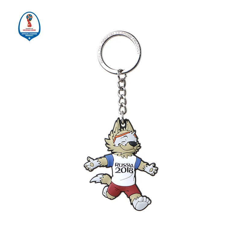 

Anti counterfeiting 2018 Russian World Cup authentic authorized PVC single-sided mascot key chain
