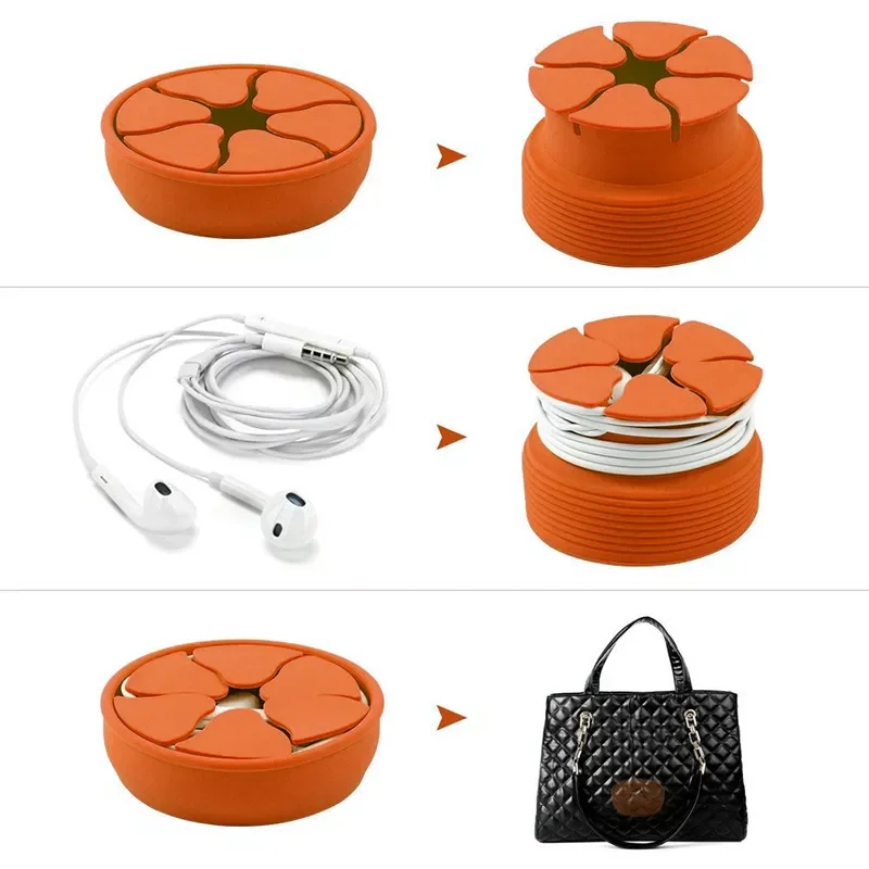 

Cable Organizer For Earphones Digital Cables Portable Colorful Mini Earphone Holder Bowl Shape Cord Wire Cable Winder