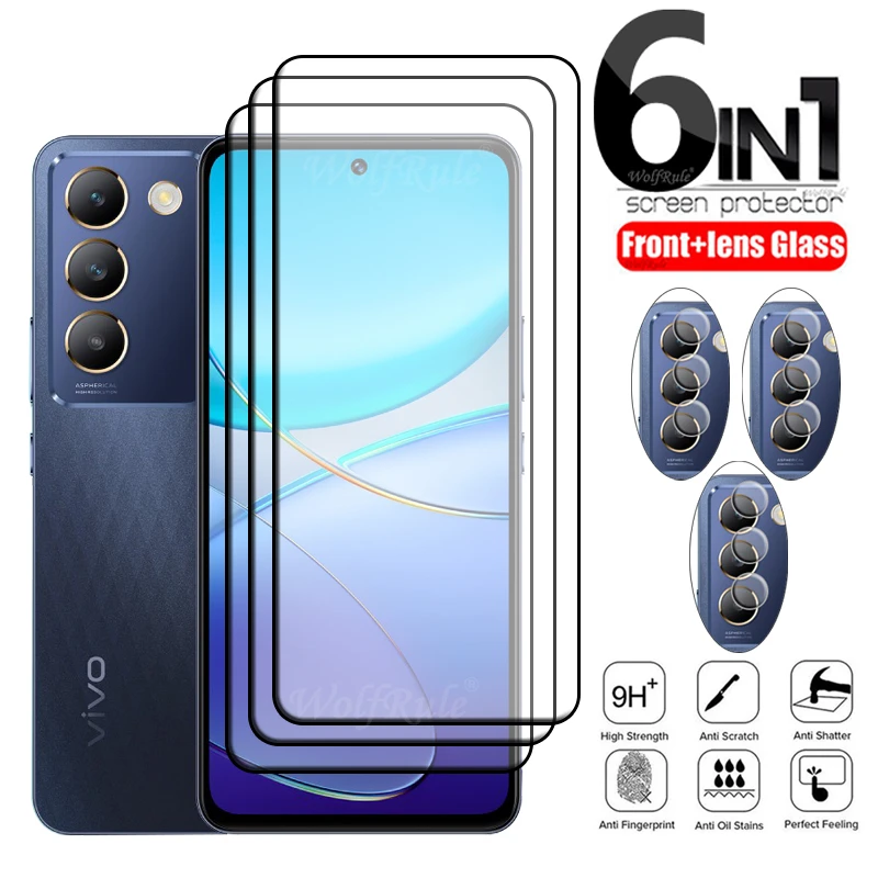 6 в 1 для Vivo V30 Lite стекло закаленное полное покрытие клей 9H защита экрана 4G СТЕКЛО