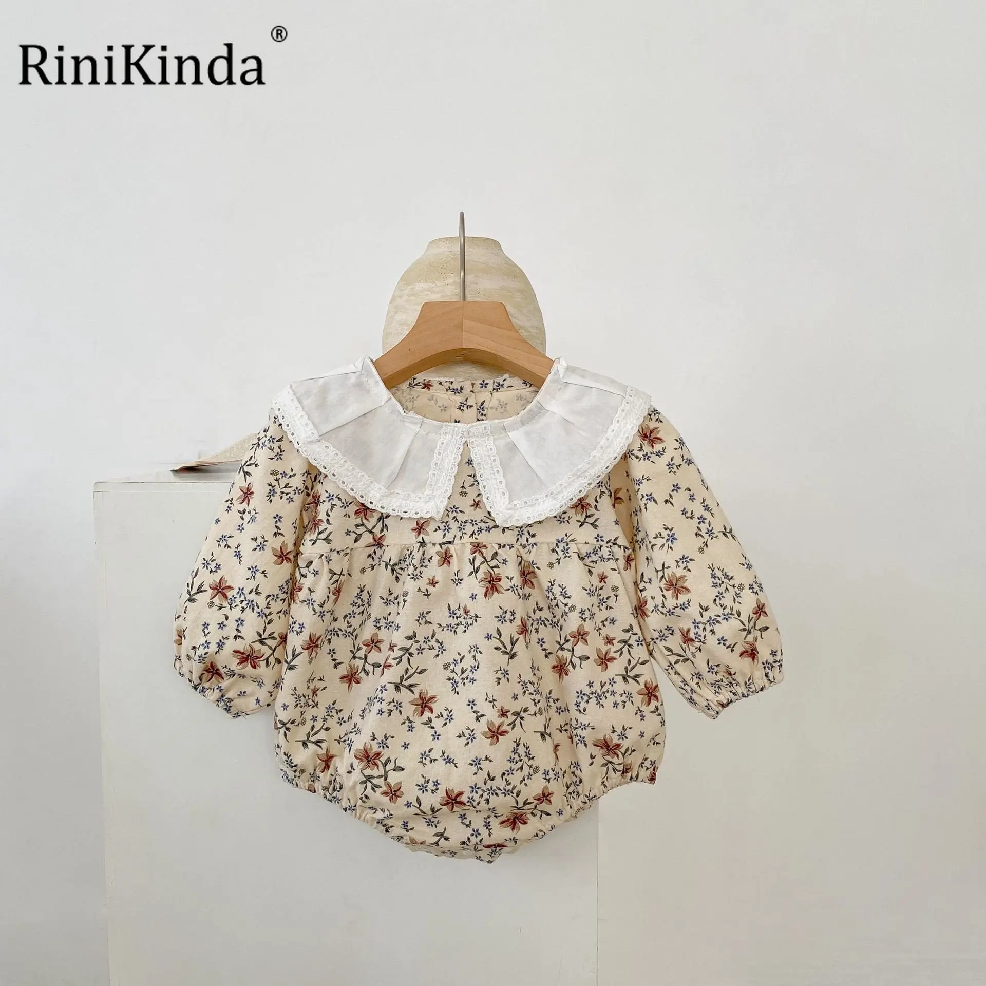 

Детские комбинезоны rinikind для маленьких девочек с длинным рукавом Цветочная одежда комбинезоны новые весенние осенние кружевные комбинезо...