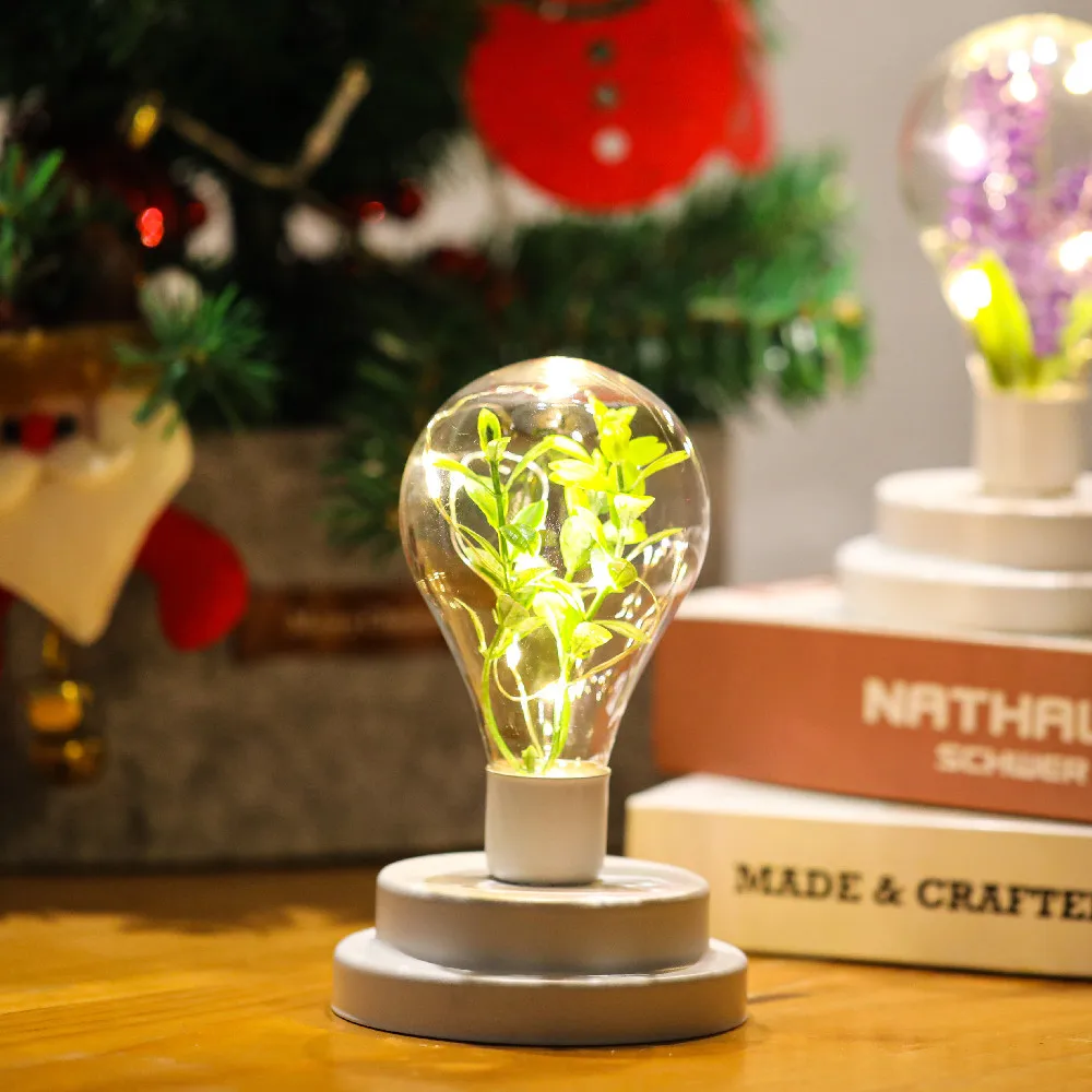 

LED ночник зеленый растение 8 светодиодов