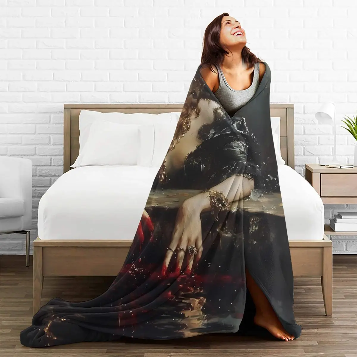 Теплое мягкое одеяло в стиле Ренессанс с художественной росписью изображением