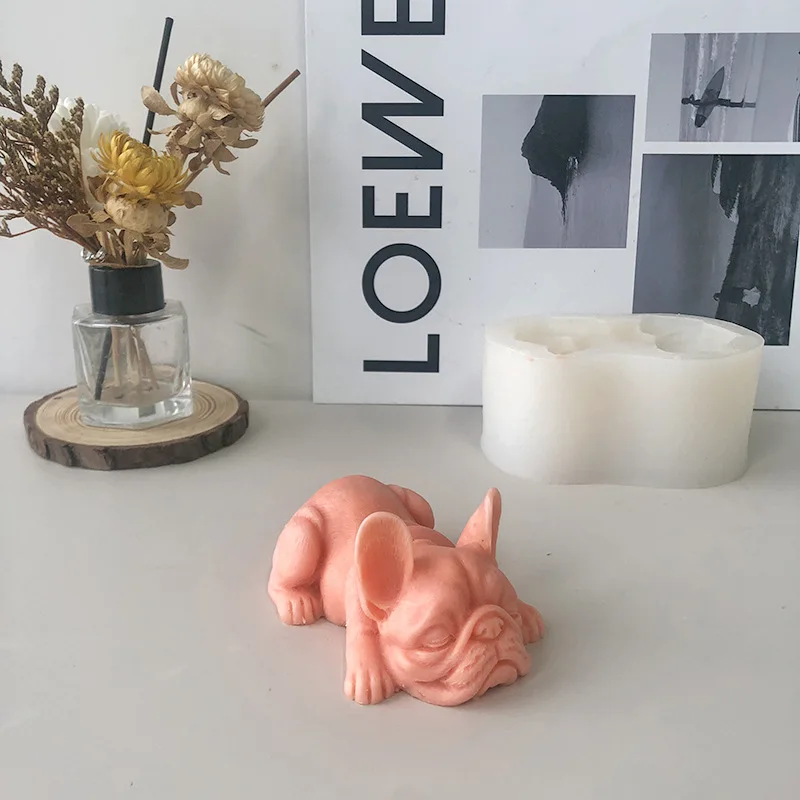 

3D Cute Bulldog Mould Soap Mold Funny Bulldog Silicone Candle Mold