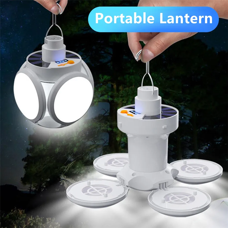 

Garden Portable Outdoor Foldable Solar Tent Emergency Lantern Lights Creative Patio Home Night For Camping Lamp Recharge