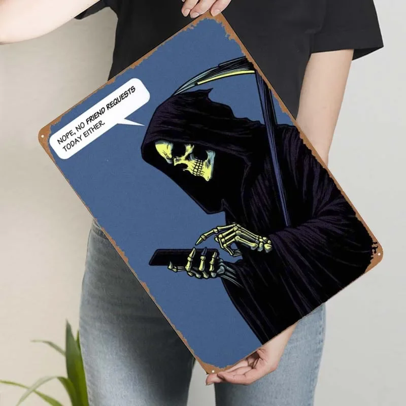 Металлический постер Grim Reaper Friend demand для комиксов мужская пещера в стиле ретро