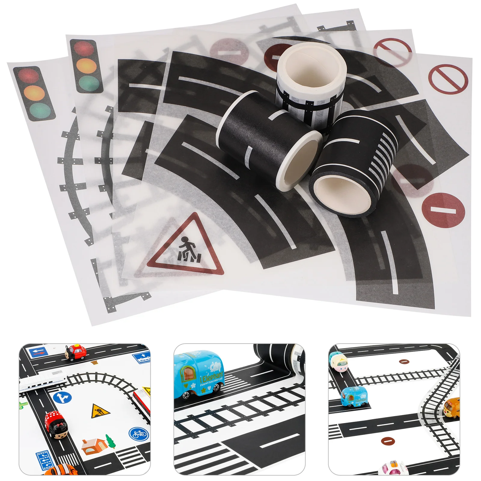 

Tape Road Toy Sticker Track Roll Car Diy Railway Traffic Train Kids Cars Tapes Race Wrapping Gift Scrapbook Masking Decorative