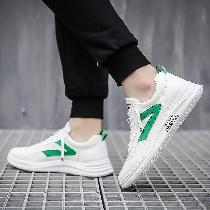 Кроссовки мужские из ПУ кожи низкие кеды повседневная спортивная обувь белые H877 |