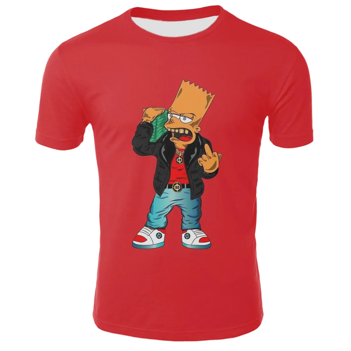 

New 3D Printed Animated S-Simpsons Funny Cartoon Summer Crew Neck Short Sleeve Unisex T-Shirt
