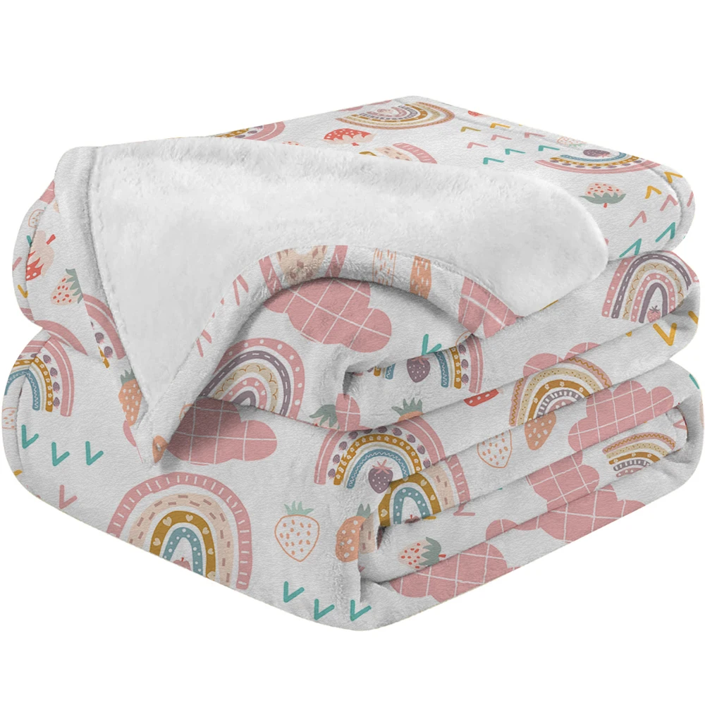 Детское одеяло в виде клубники милое богемное для девушек романтичное пушистое