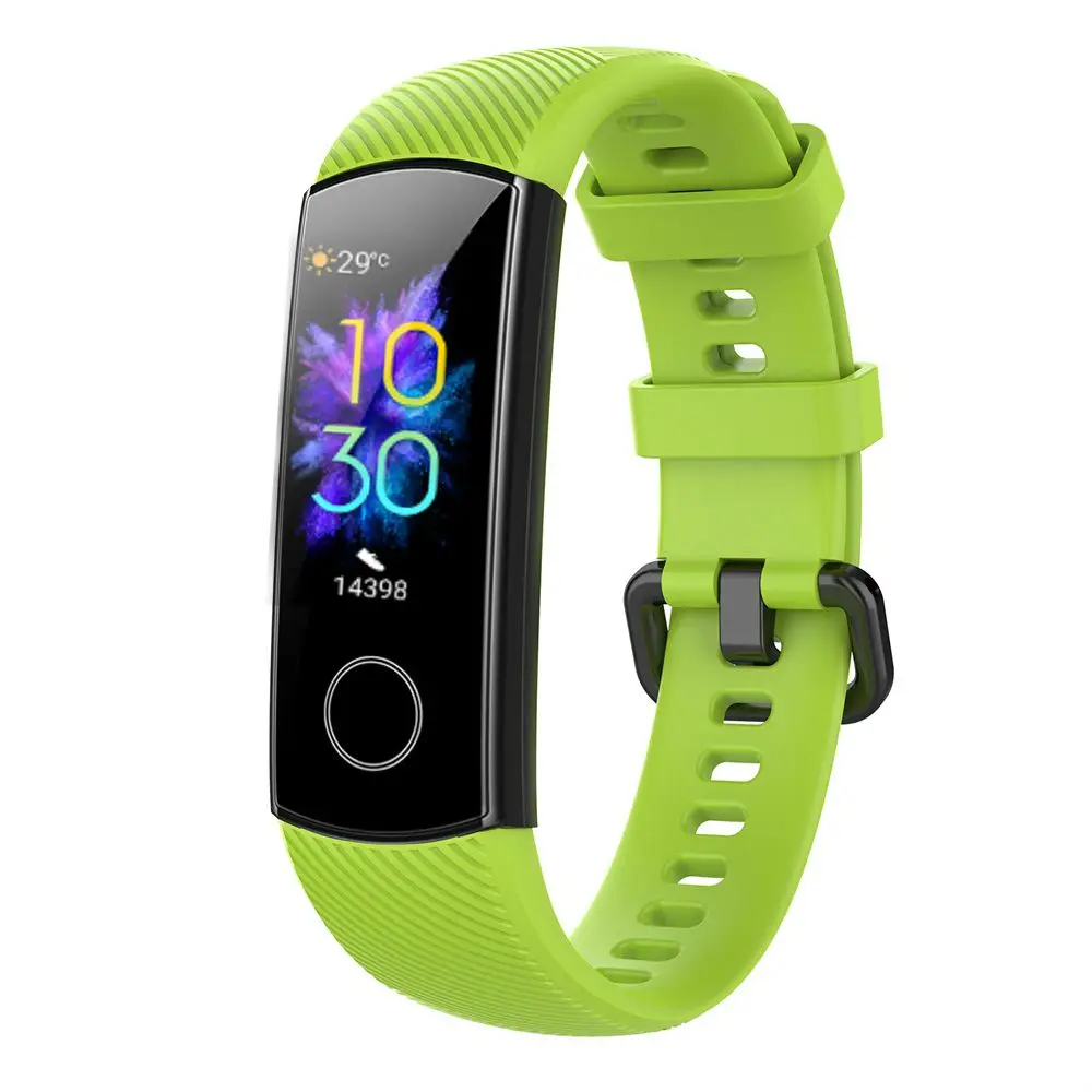 1PC Силиконовый наручный ремешок Классический мягкий браслет Модный умный фитнес-запасной браслет Спортивные часы для Honor Band 5 4 на.