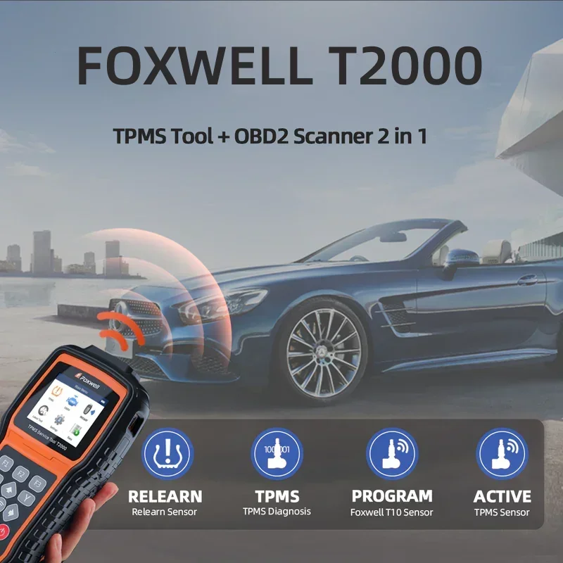 Система контроля давления в шинах FOXWELL T2000, прибор для диагностики и обслуживания шин, 2 в 1, обновление t1000 PK TS508