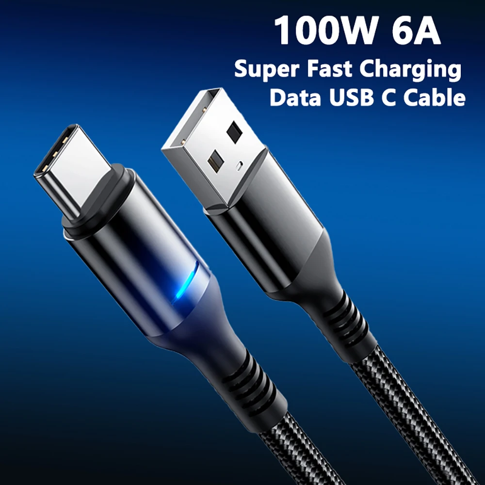 USB-C 100 Вт 6 А кабель для быстрой зарядки с интеллектуальным автоматическим