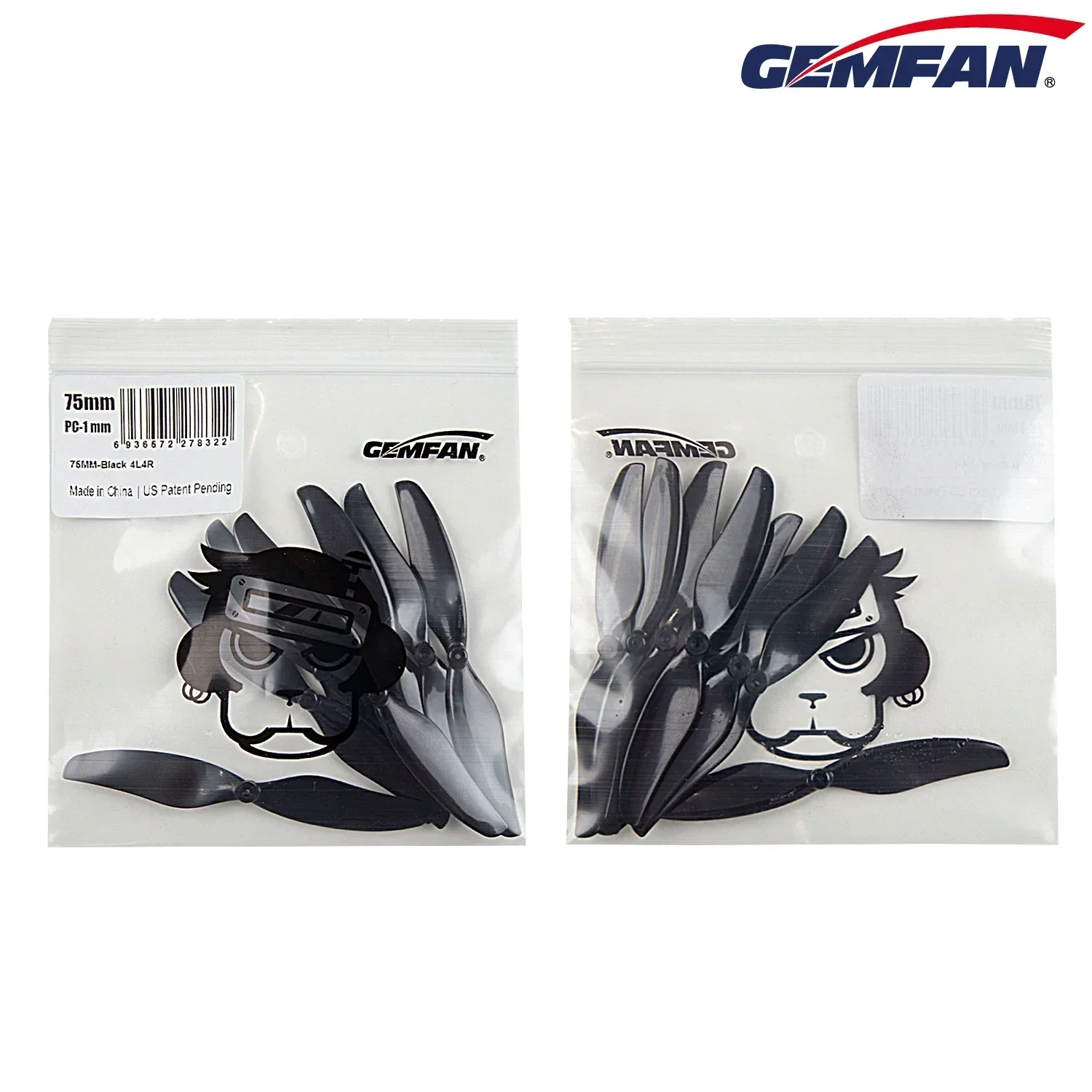 12 пар (12CW + 12CCW) Gemfan 75 мм 2-лопастный пропеллер 1 5 (случайный цвет) для DJI Tello FPV