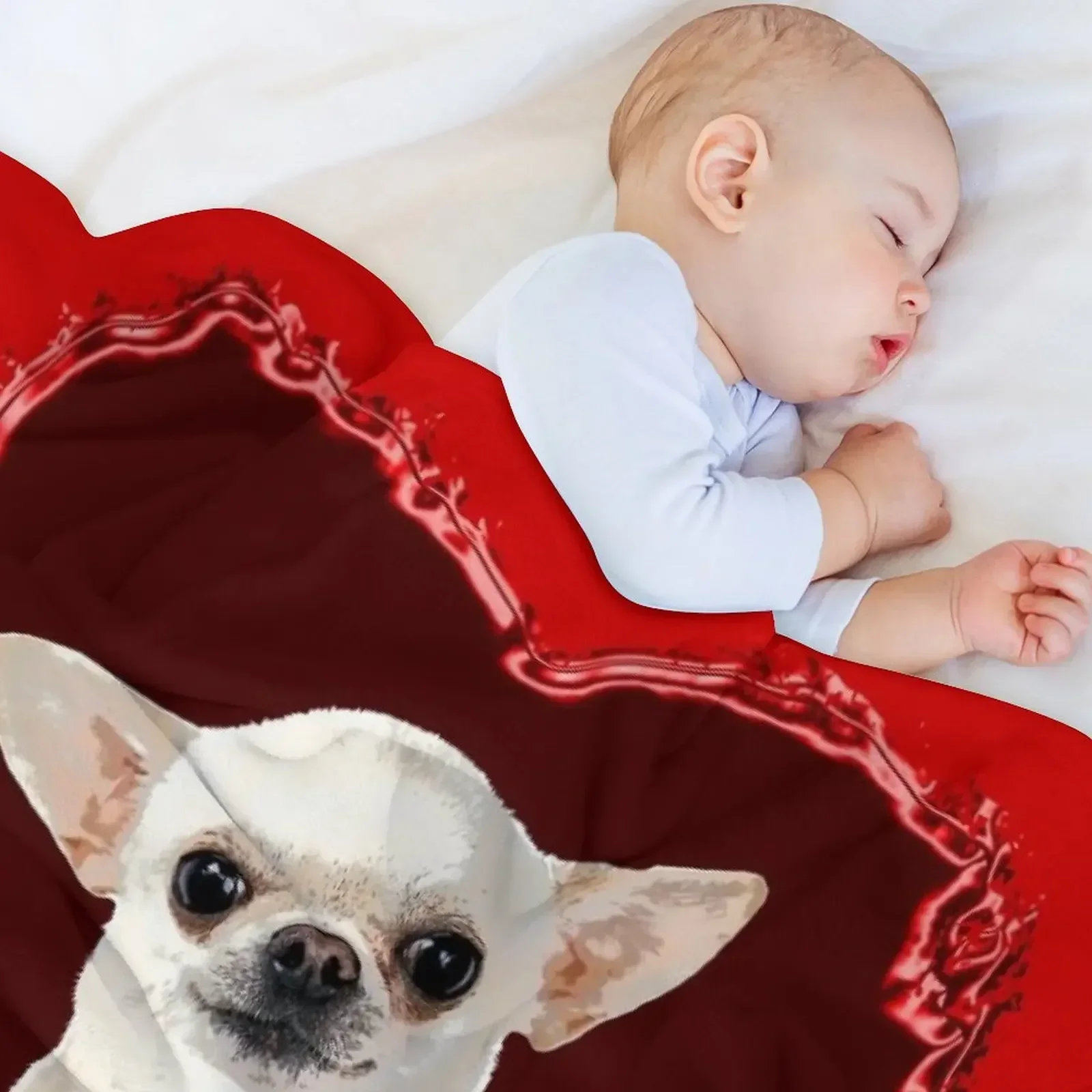 Одеяло CHIHUAHUA ST VALENTIN DOG роскошное одеяло мягкие туристические клетчатые одеяла