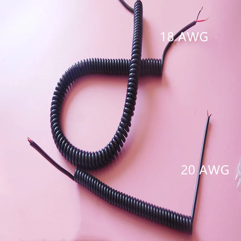 Фото Пружинный полиуретановый кабель, провод, 4 ядра, 20, 26, 22 Awg, растягивающийся 1, 2, 3, 4, 5, 6, 7, 8, 9, 10 метров, спиральный Телескопический провод №2