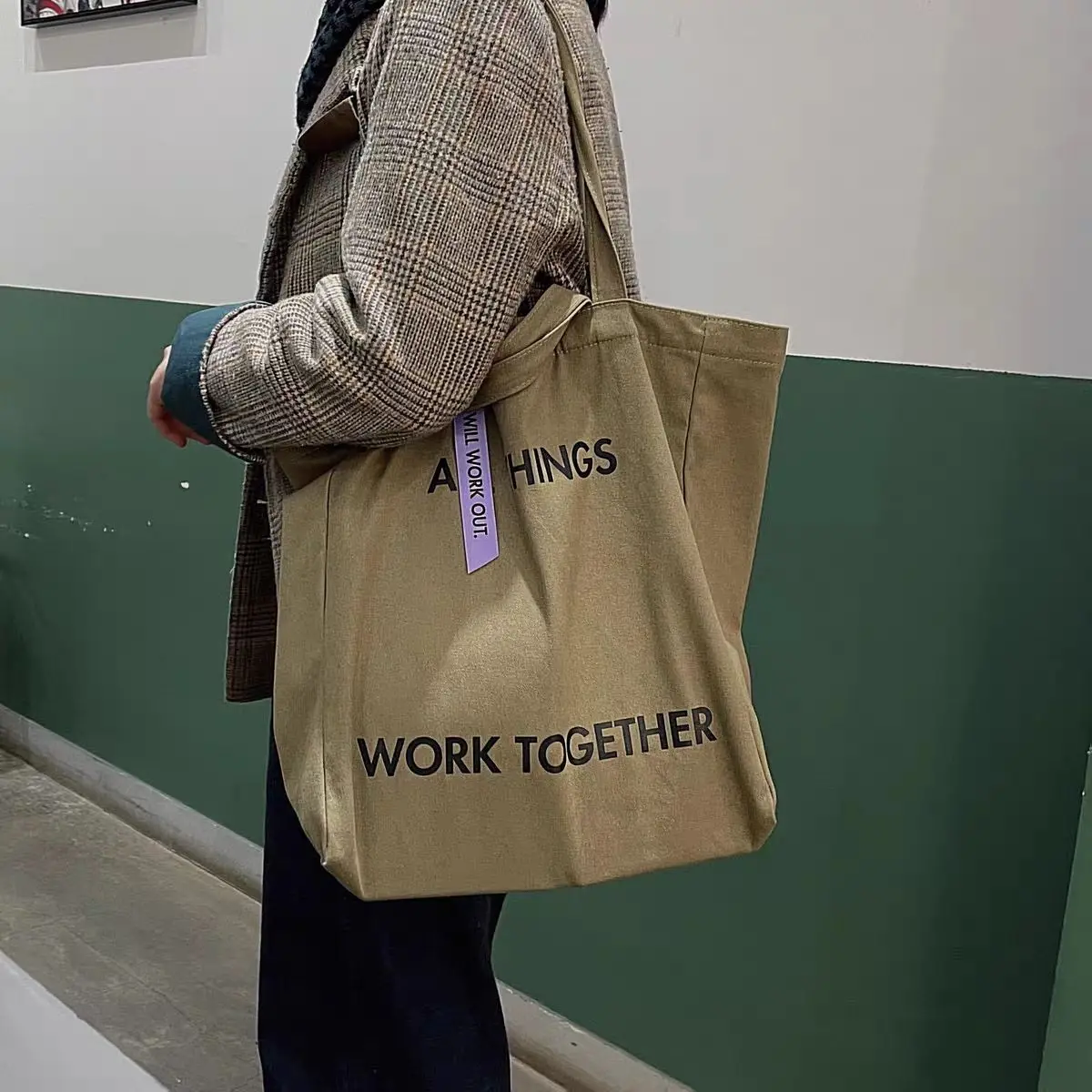 

Large Cotton Canvas Tote Bag Reusable Shopping Bags Heavy Cloth Bags Sundries Bags Foldable Women's Travel Shoulder Bags Handbag
