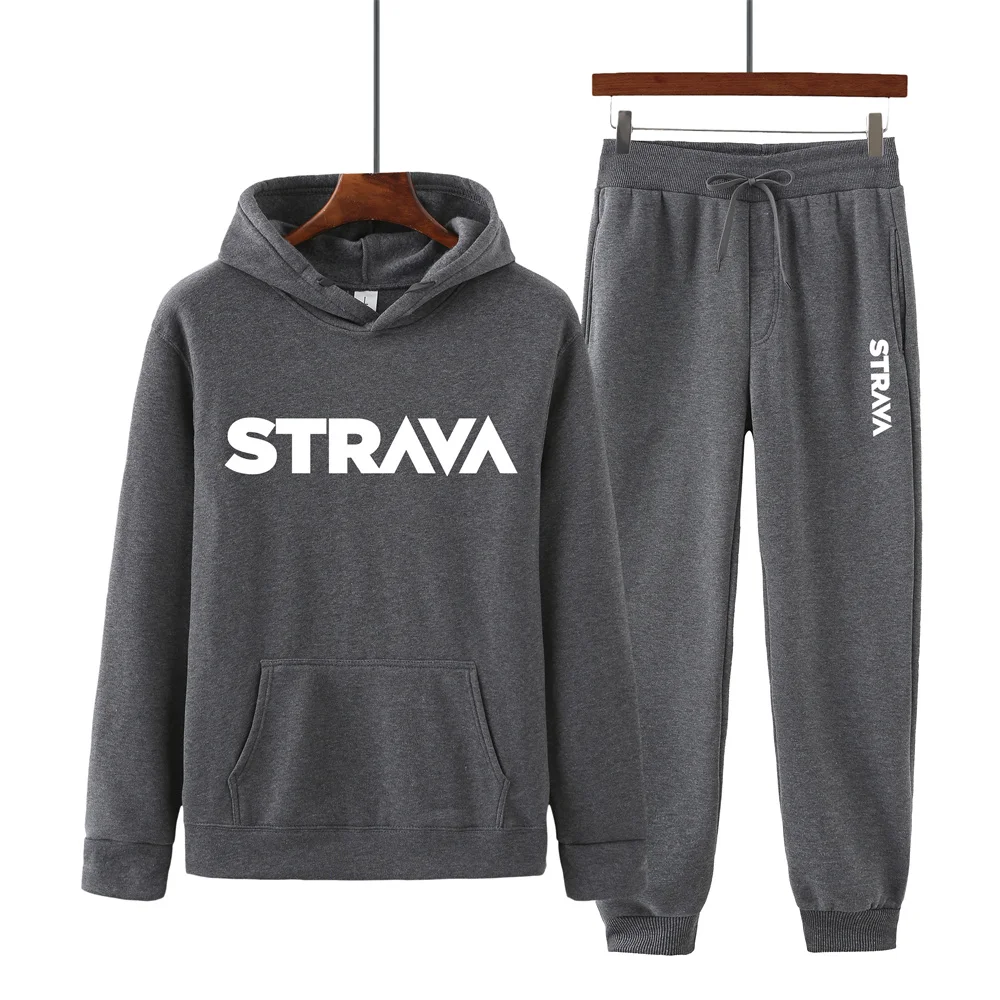 

2022 STRAVA Men's Sportswear Spring and Autumn Jogging Pants Windproof Motorcycle Clothing Printing Sports Men's Casual Suit