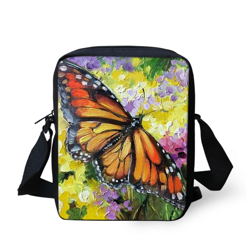 Butterfly Print Diagonal Bag Shopping Travel Shoulder Diagonal Kids Boy Fantasy Mini Cross-body Shoulder Bag