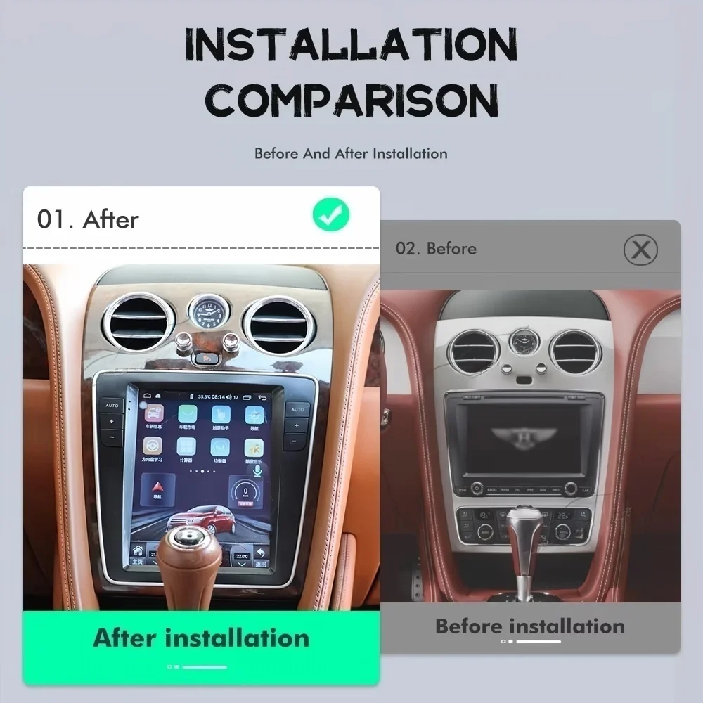 Автомобильный радиоэкран Android 14 для Bentley Flying Spur Continental GT 2012-2019 GPS-навигатор