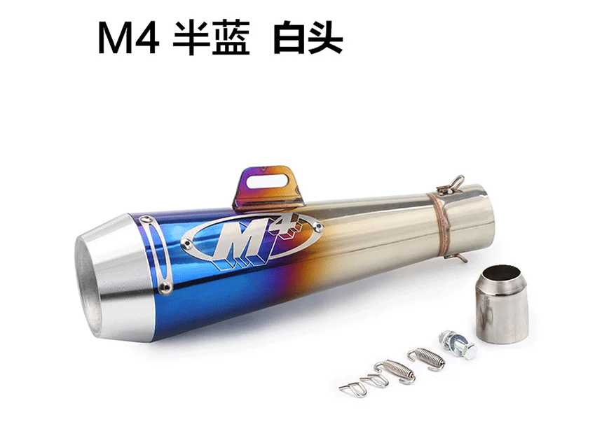 51MM Motorcycle Exhaust Pipe M4 Escape GP Moto Pot Muffler Slip on For Scooter Motocross Dirt Bike Moto 300cc 600cc 1000cc images - 6