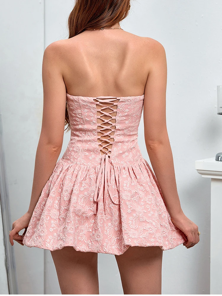 Мини-платье женское летнее ТРАПЕЦИЕВИДНОЕ без рукавов с открытой спиной