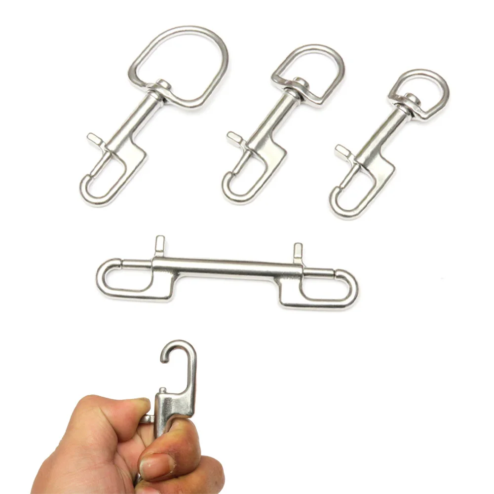 

90/100/110/120mm Scuba Diving 316 Stainless Steel Bolt Snap Hook Clip Swivel Hook BCD Accs Silver Swivel Hook Clip Diving Snap