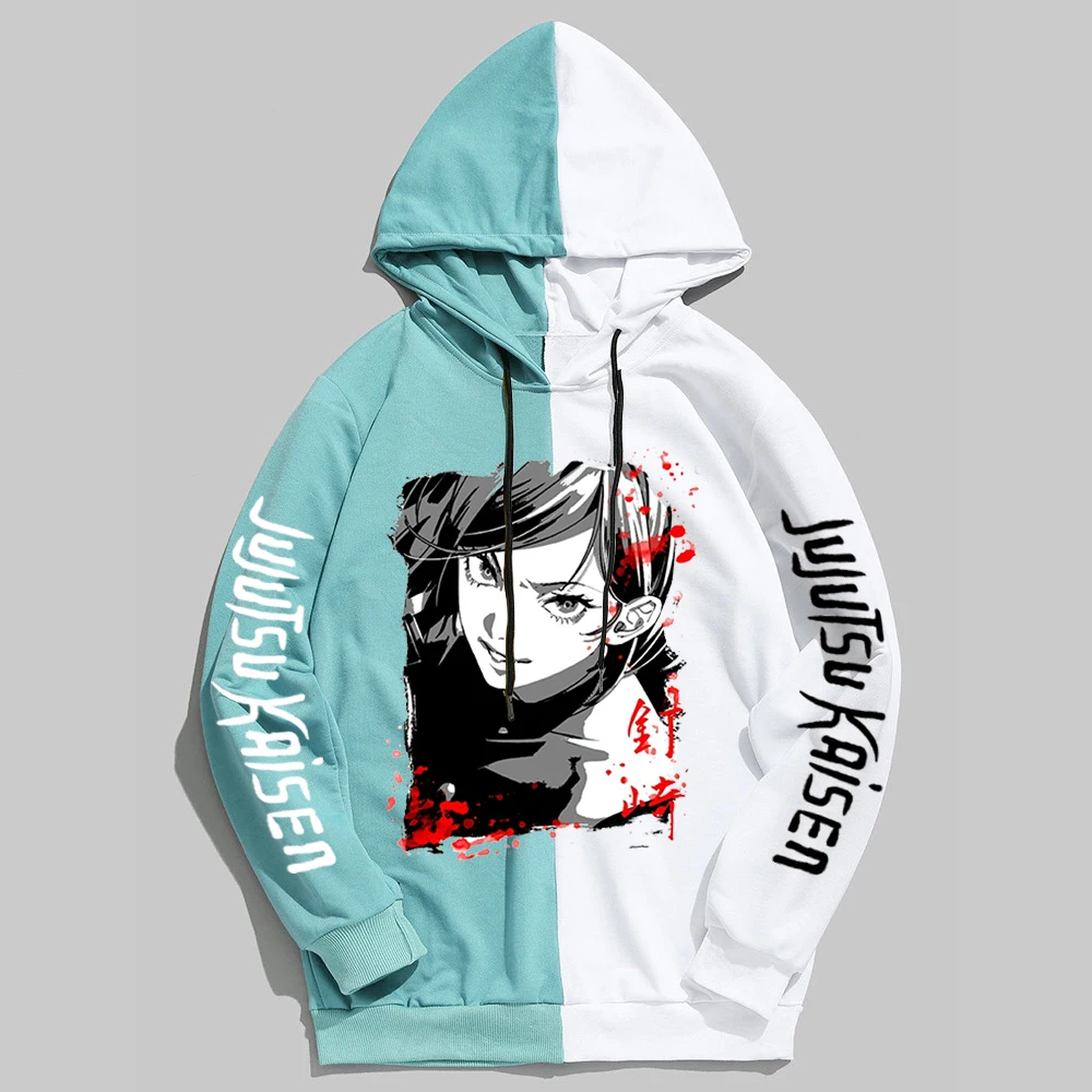 

2022 Hot Sale Anime Jujutsu Kaisen Fushiguro Megumi Itadori Yuji Nobara Kugisaki Hoodie Harajuku Patchwork Sweatshirts Women