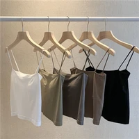 solid color tube tops sleeveless cami for women summer girls backless crop tops female lingerie bra sexy stretch camisole vest