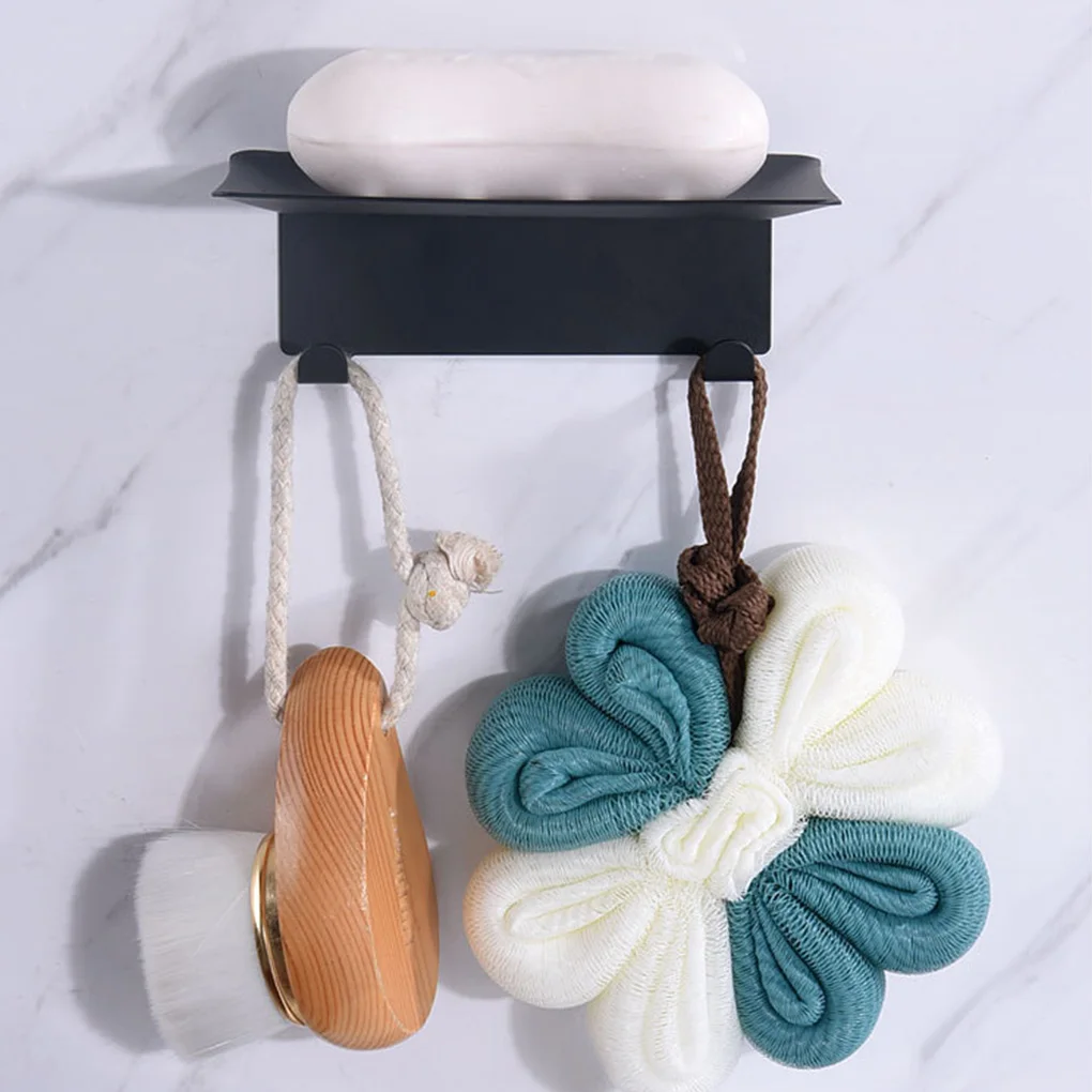 

Soap Dish Punch-free Sponge holder Draining Wall Organizer Hanging Tray Rack No Drilling Stainless Steel Shower Kitchen