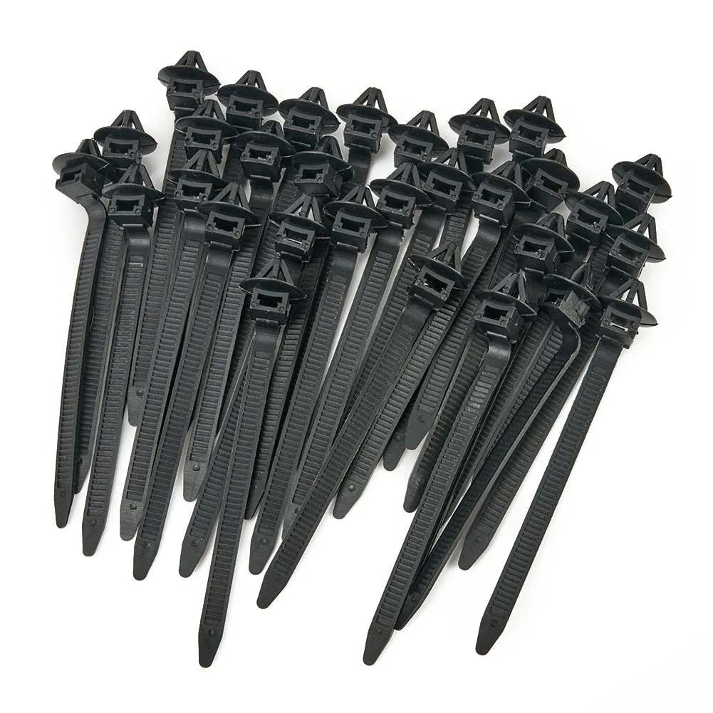 

50pcs Fastener Can Release Quality 92mm Length Car Fixed Cable Clips Fastening Nylon Set Strap Tie Accessories